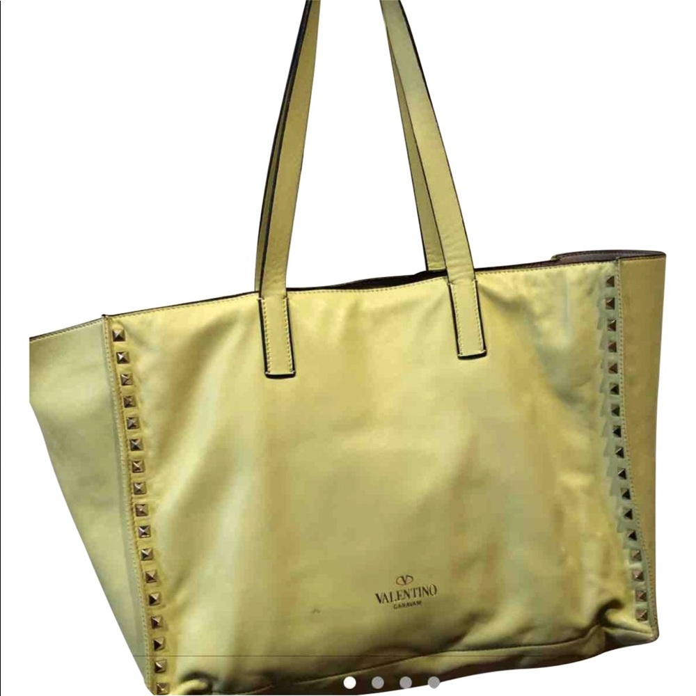 VALENTINO rockstud yellow tote bag